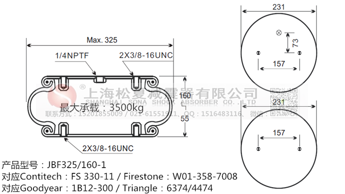 JBF325/160-1橡膠<a href='http://www.1l4lcs.cn/' target='_blank'><u>空氣彈簧</u></a>