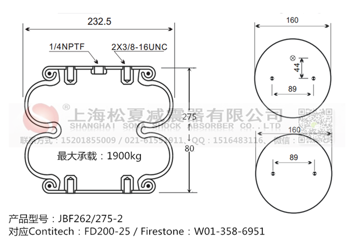 JBF262/275-2橡膠<a href='http://www.1l4lcs.cn/' target='_blank'><u>空氣彈簧</u></a>